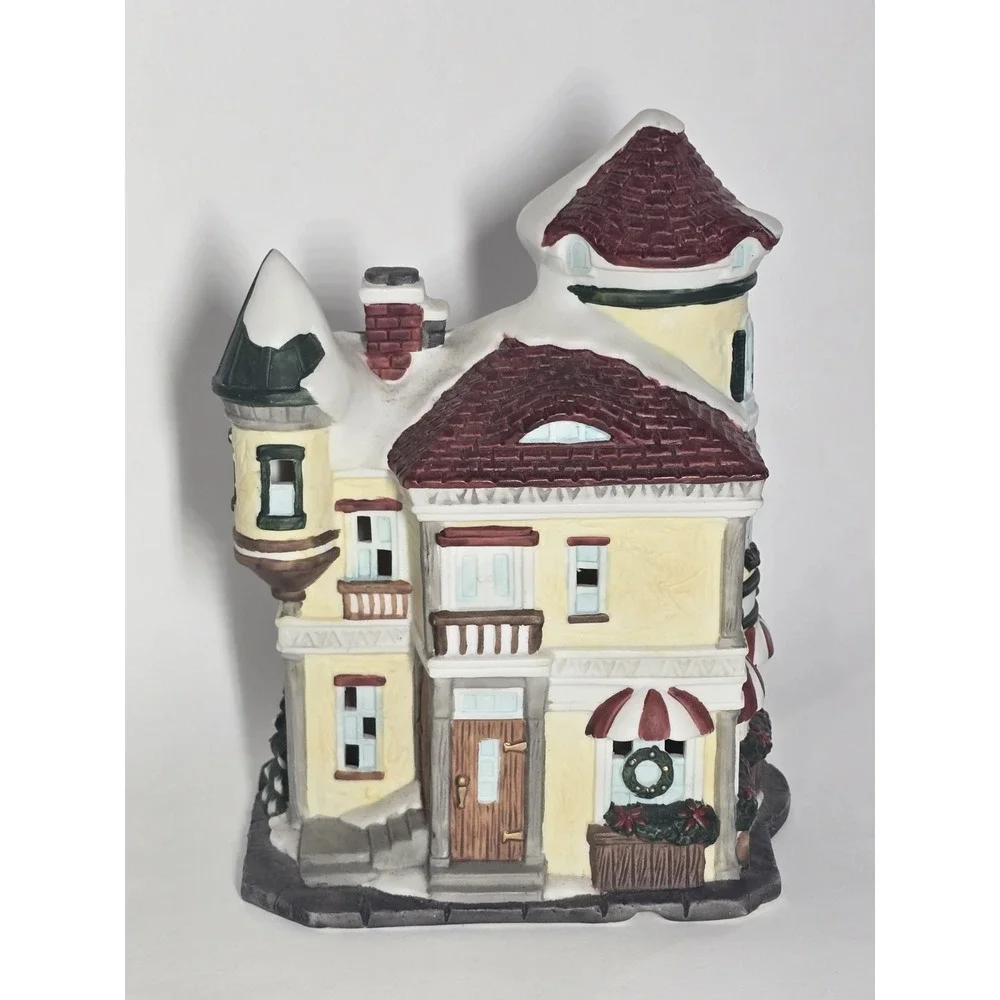 1994 Mercuries USA Porcelain Christmas Village Flower Shop Rare Retired Vintage